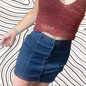 Forever 21 Denim Button Up Skirt